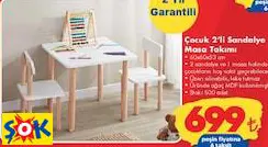 ÇOCUK 2’Lİ SANDALYE MASA TAKIMI ÇOCUK 2’Lİ SANDALYE MASA TAKIMI